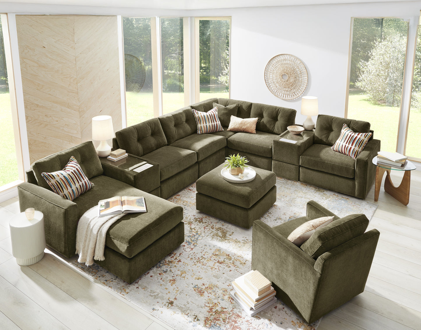 Modular One 8-Piece Sectional Chaise with E-Console