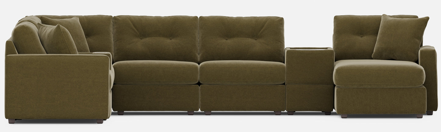 Modular One 8-Piece Sectional Chaise with E-Console