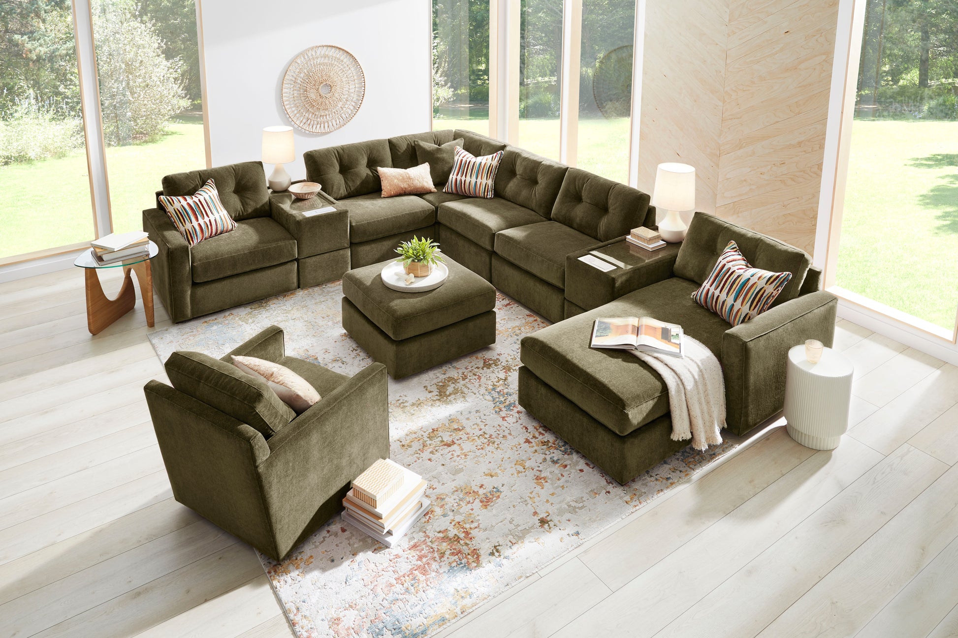 Modular One 8-Piece Sectional Chaise with E-Console