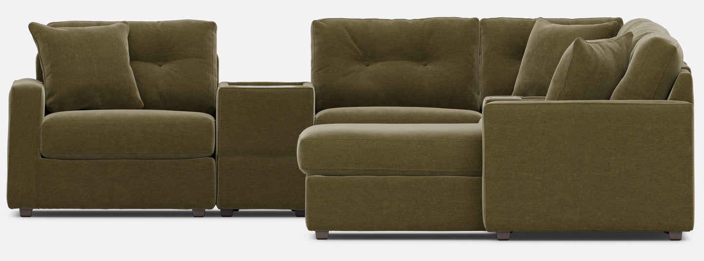 Modular One 8-Piece Sectional Chaise with E-Console