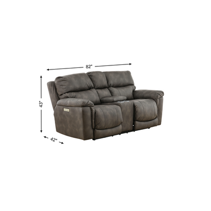 Gale Triple Power Reclining Console Loveseat