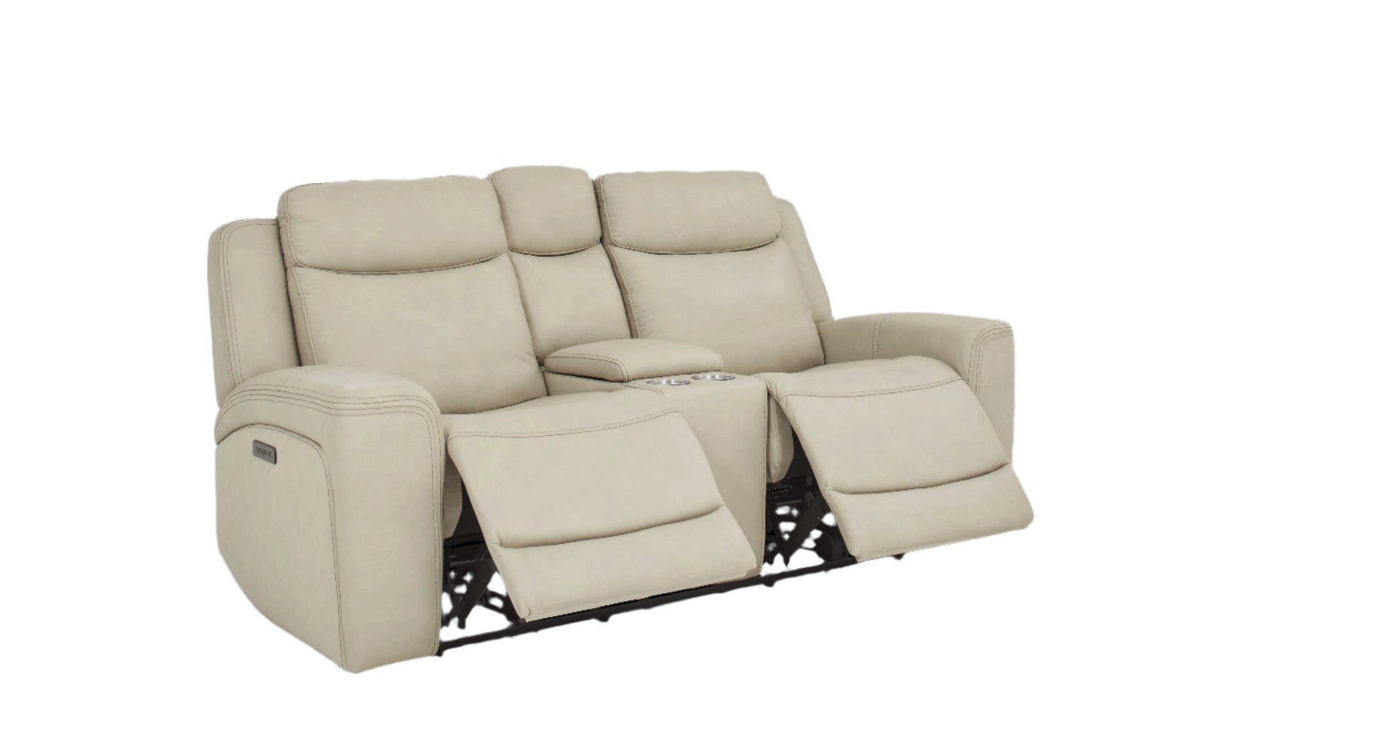 Davidson Power Leather Console Loveseat