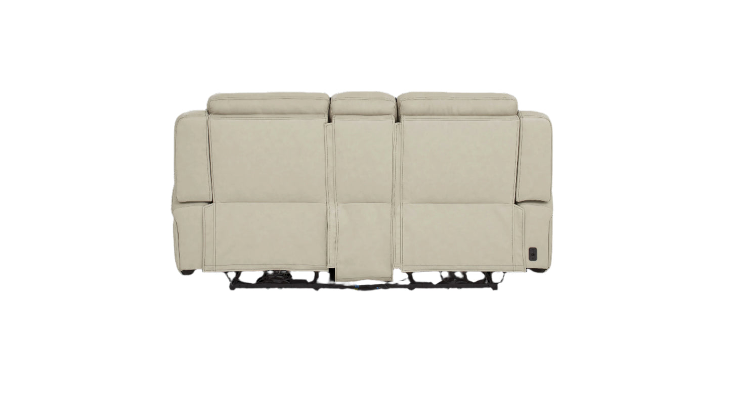 Davidson Power Leather Console Loveseat