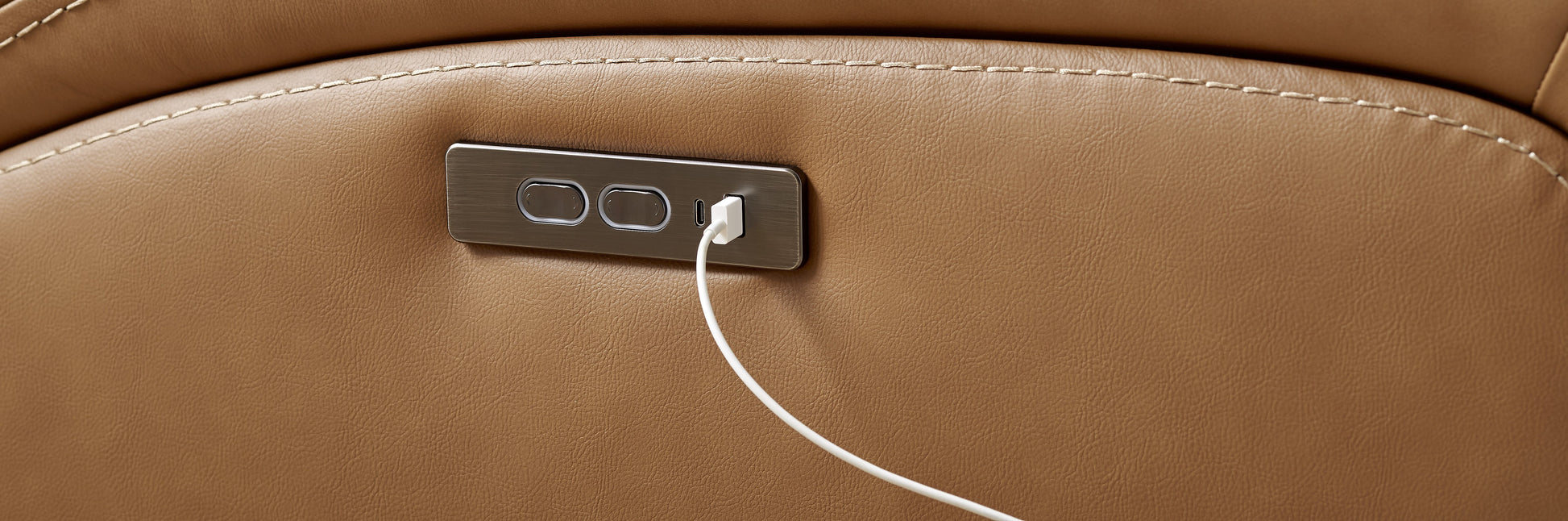 Davidson Power Leather Console Loveseat