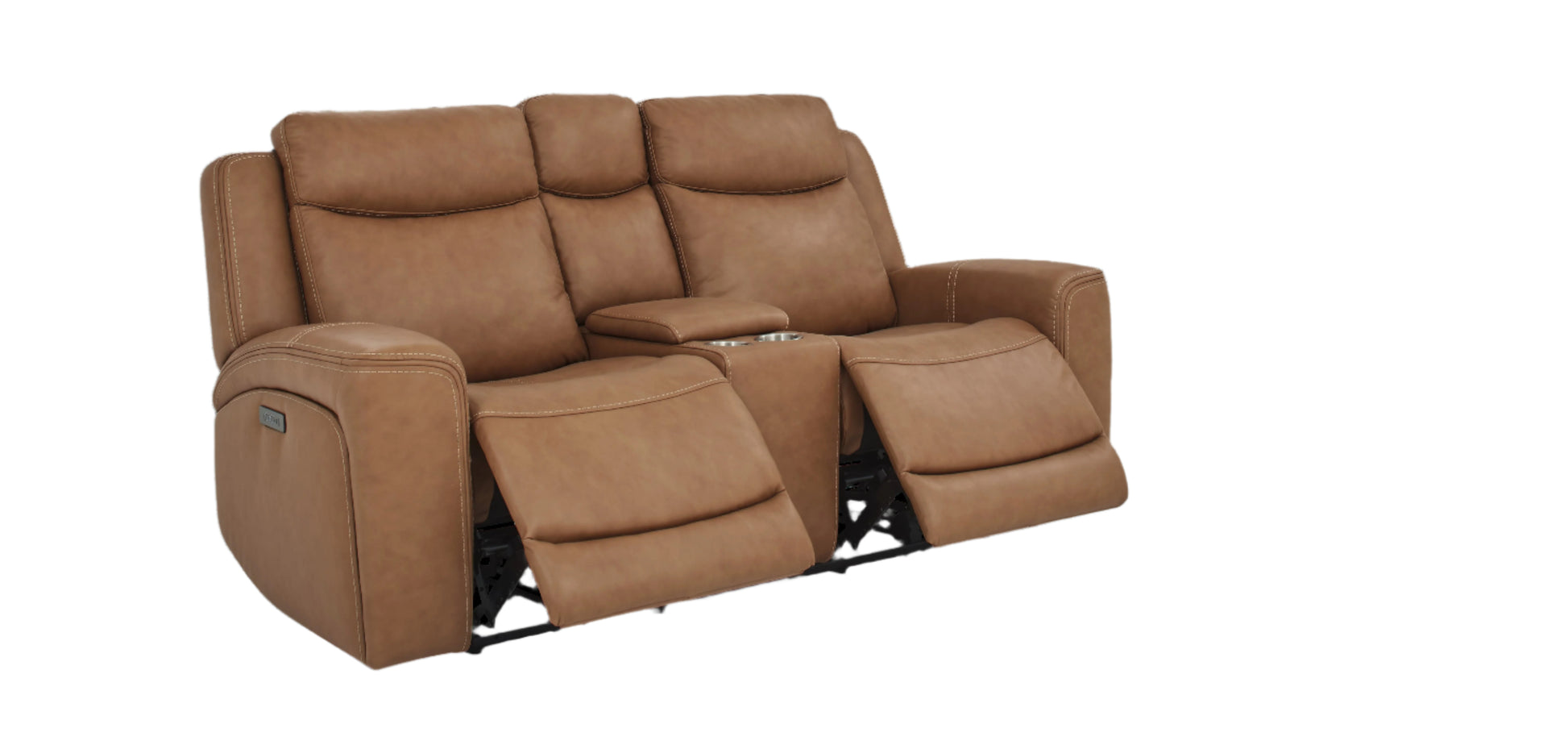 Davidson Power Leather Console Loveseat