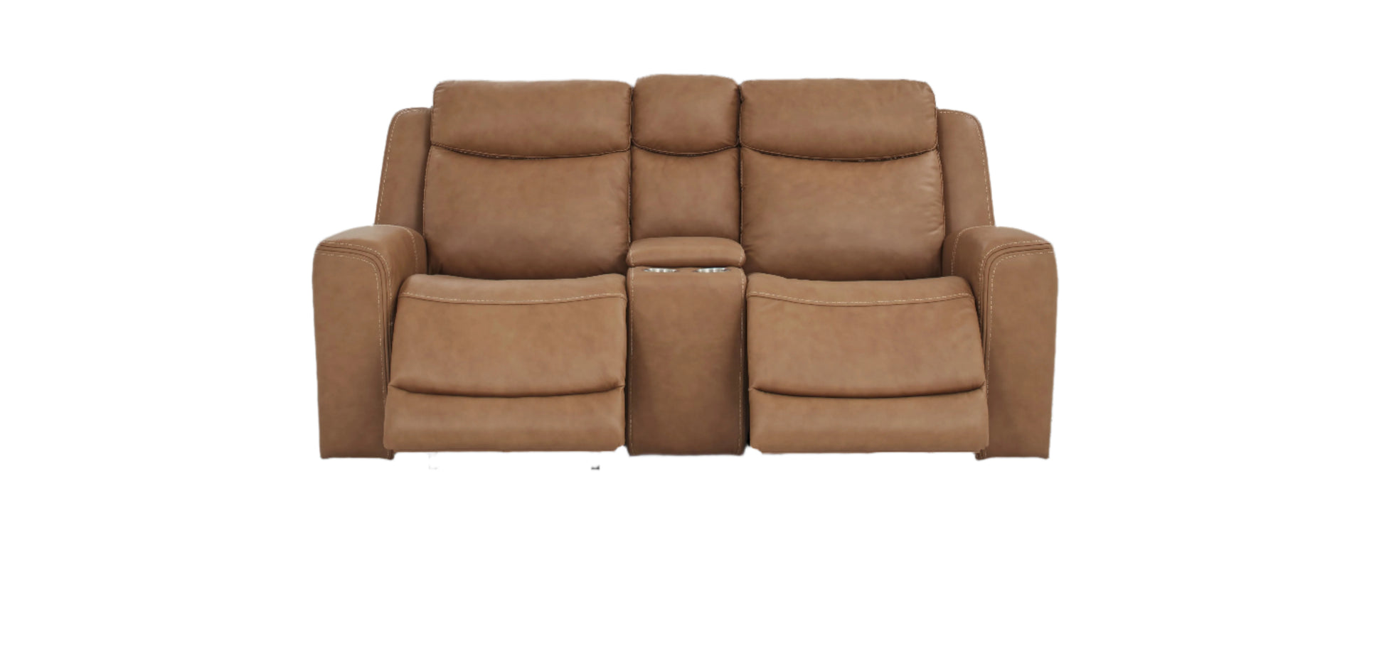 Davidson Power Leather Console Loveseat