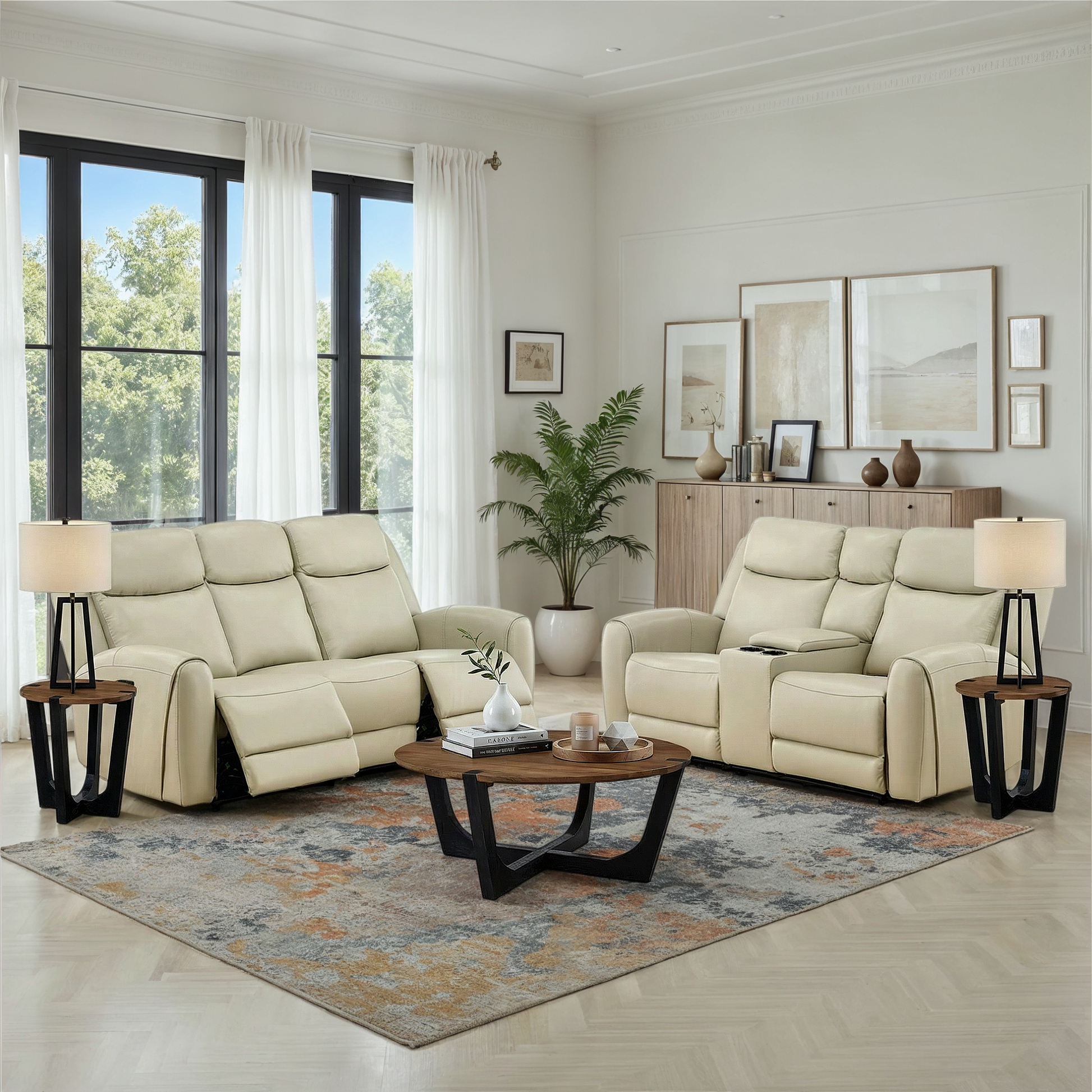 Lawrence Leather Power Reclining Loveseat