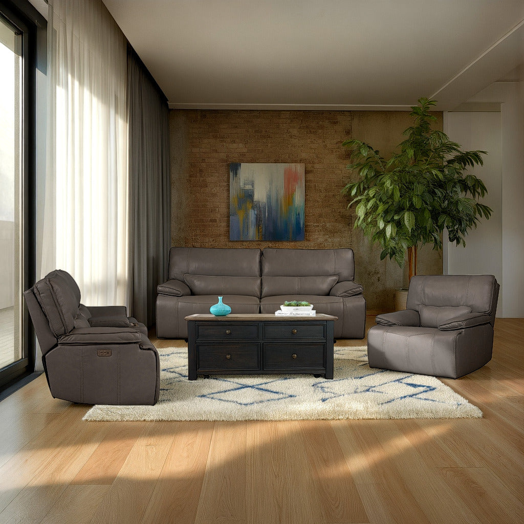 Bozeman Power Console Loveseat With Power Headrest