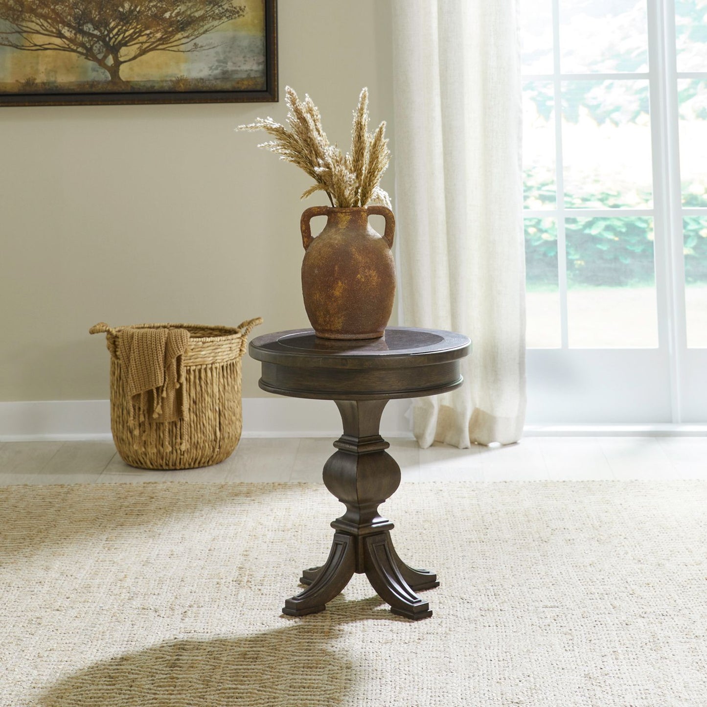 Riven Round Chairside Table