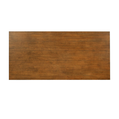Warm brown wood tabletop with horizontal plank seams