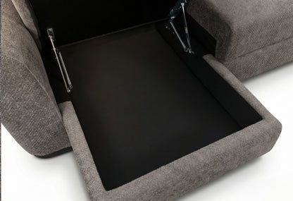 Open sectional seat storage compartment with lift-up cushion