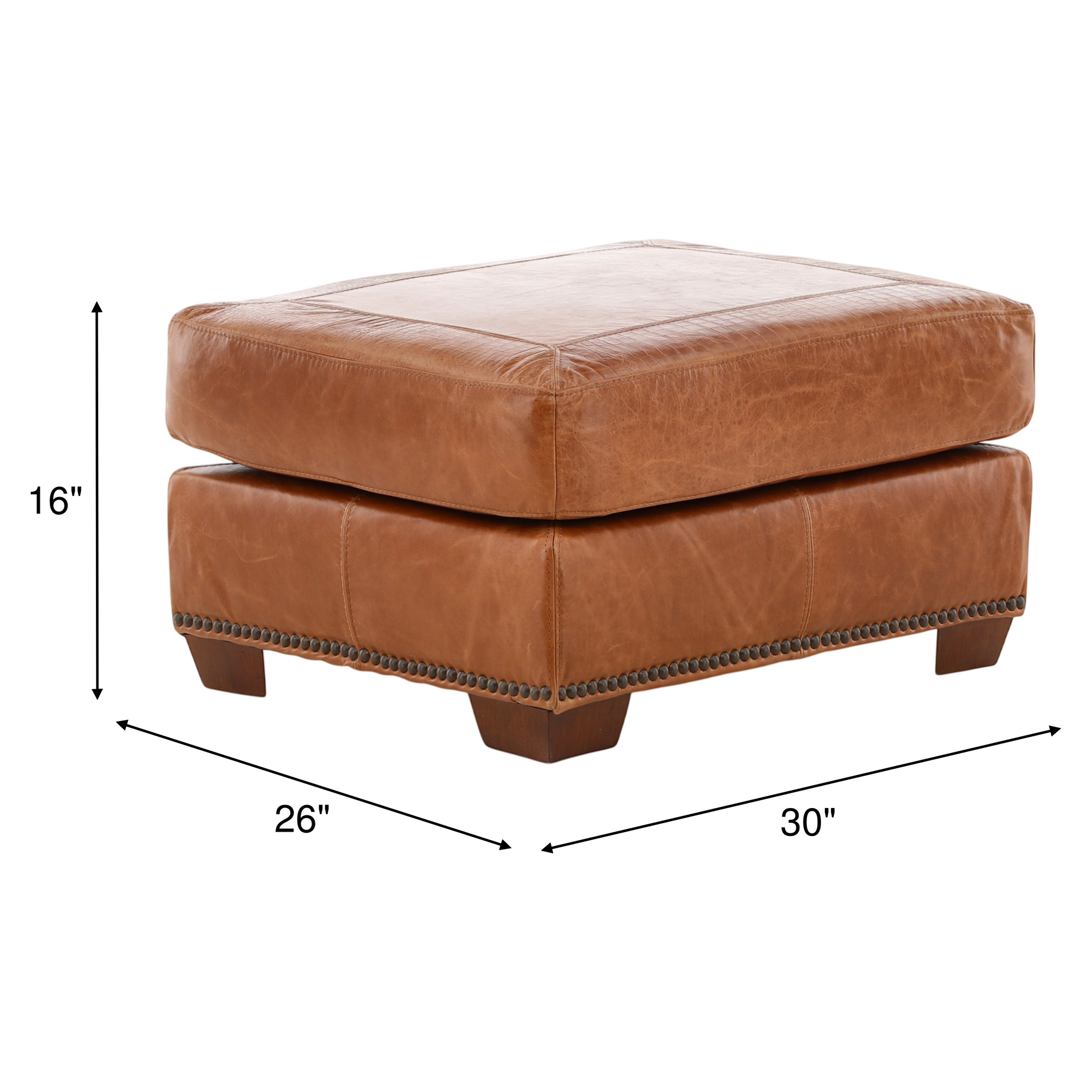 Park Avenue Leather Ottoman