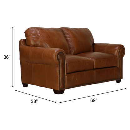 Park Avenue Leather Loveseat