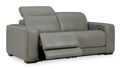 Correze 2-Piece Dual Power Leather Reclining Modular Loveseat