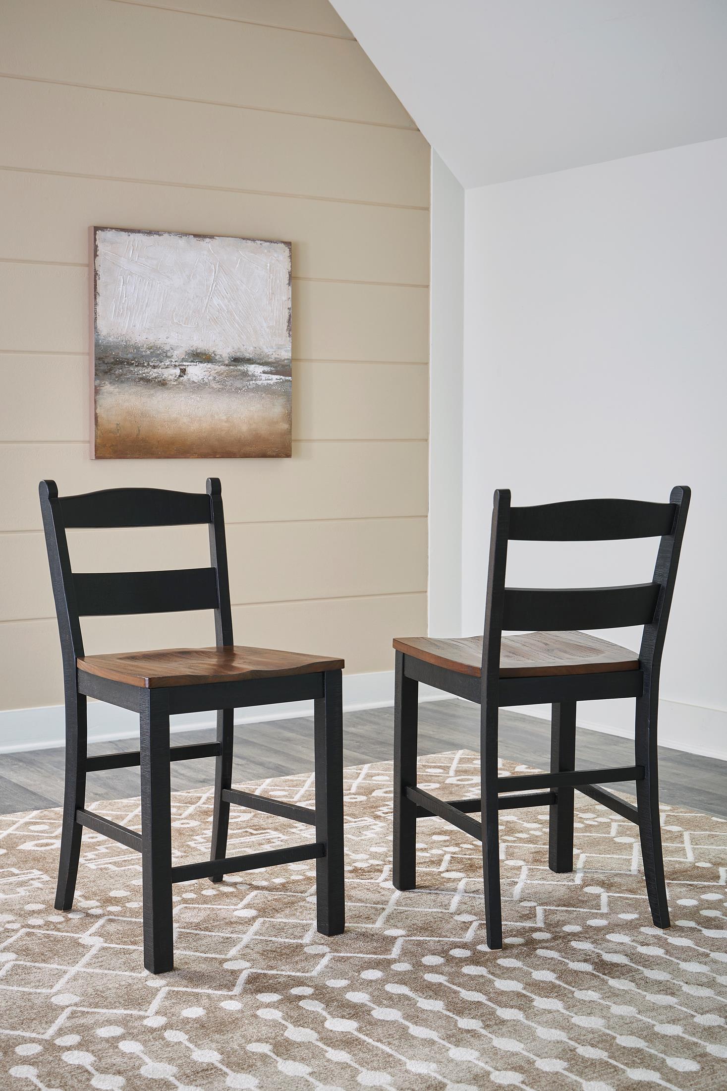 Valebeck Counter Height Bar Stool with Back (Set of 2)