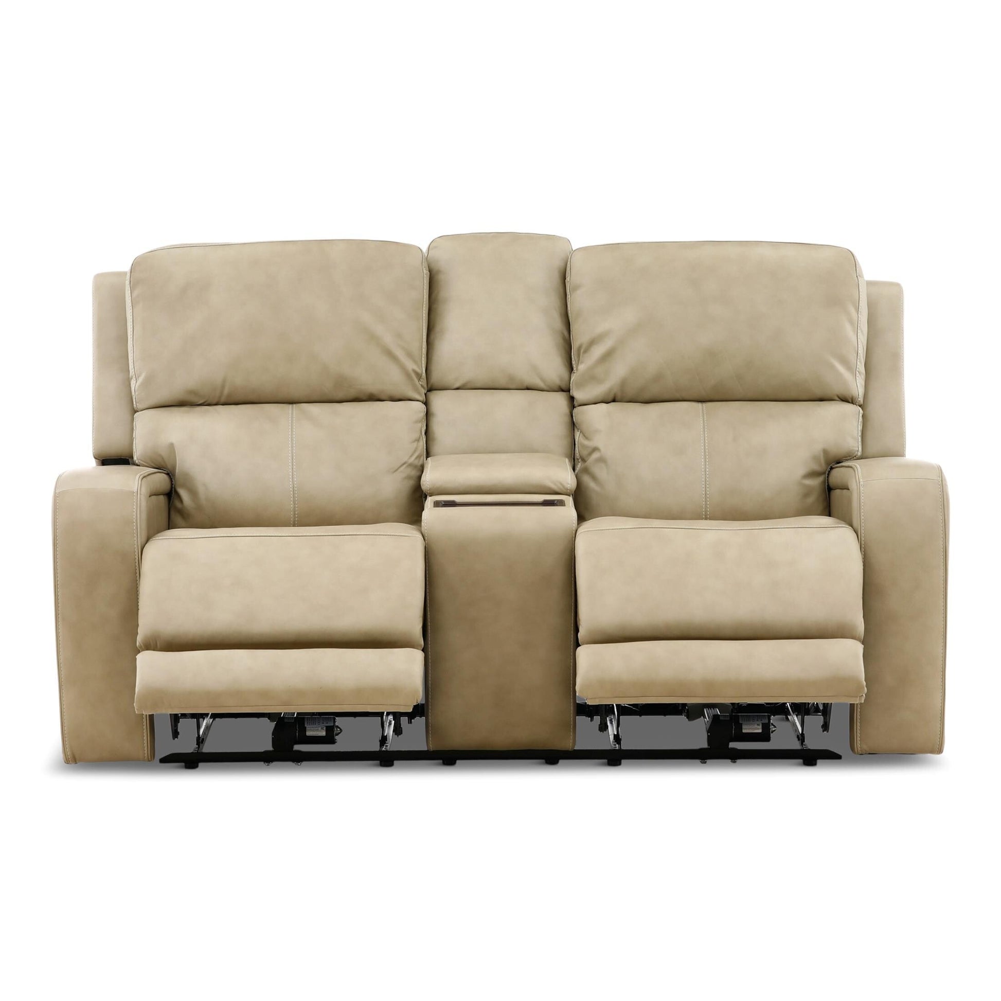 Winslow Leather Power Reclining Console Loveseat