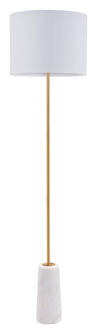 Titan Floor Lamp White & Brass