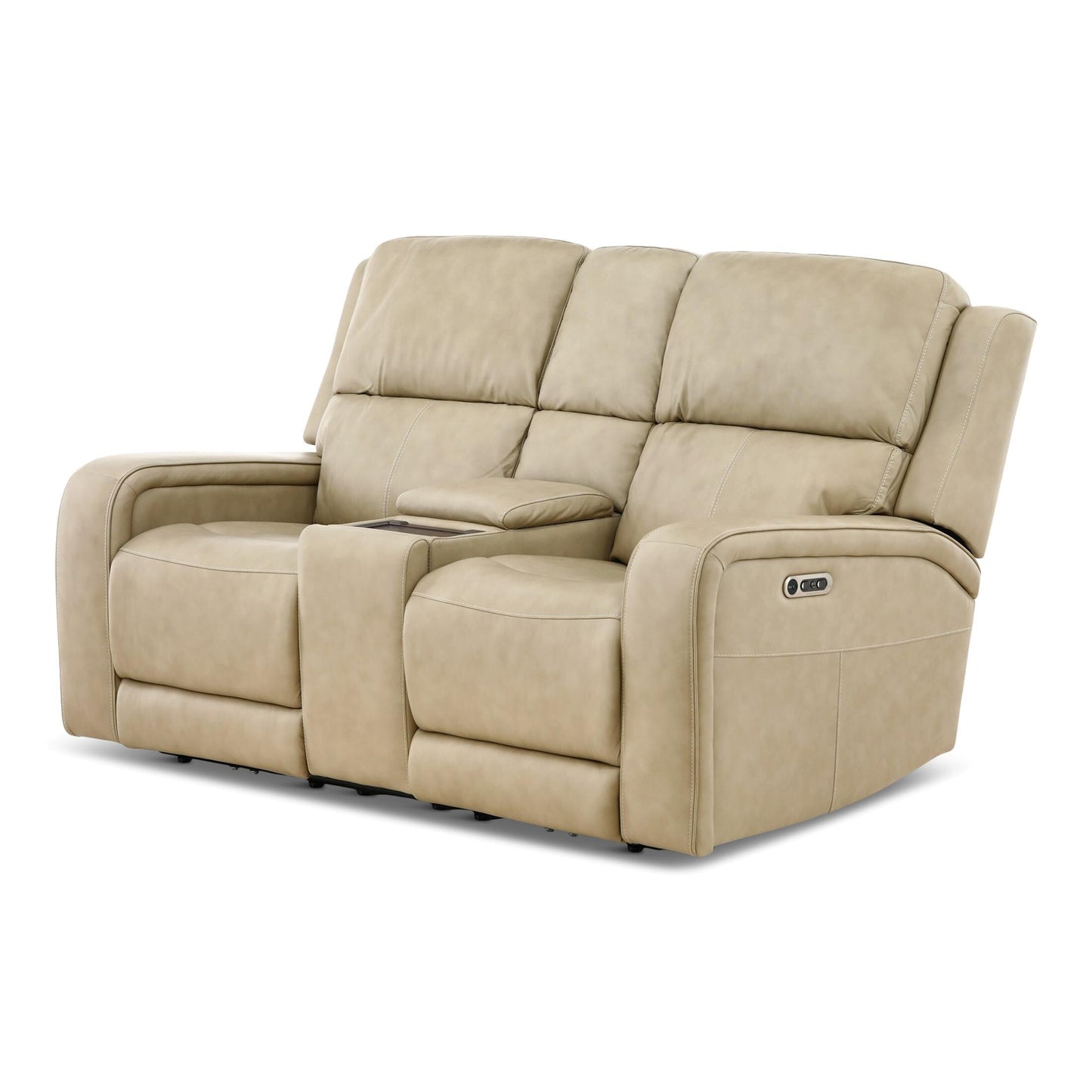 Winslow Leather Power Reclining Console Loveseat