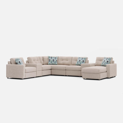 Modular One 8-Piece Sectional Chaise with E-Console