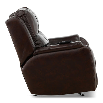 Waylon Leather Power Rocker Recliner