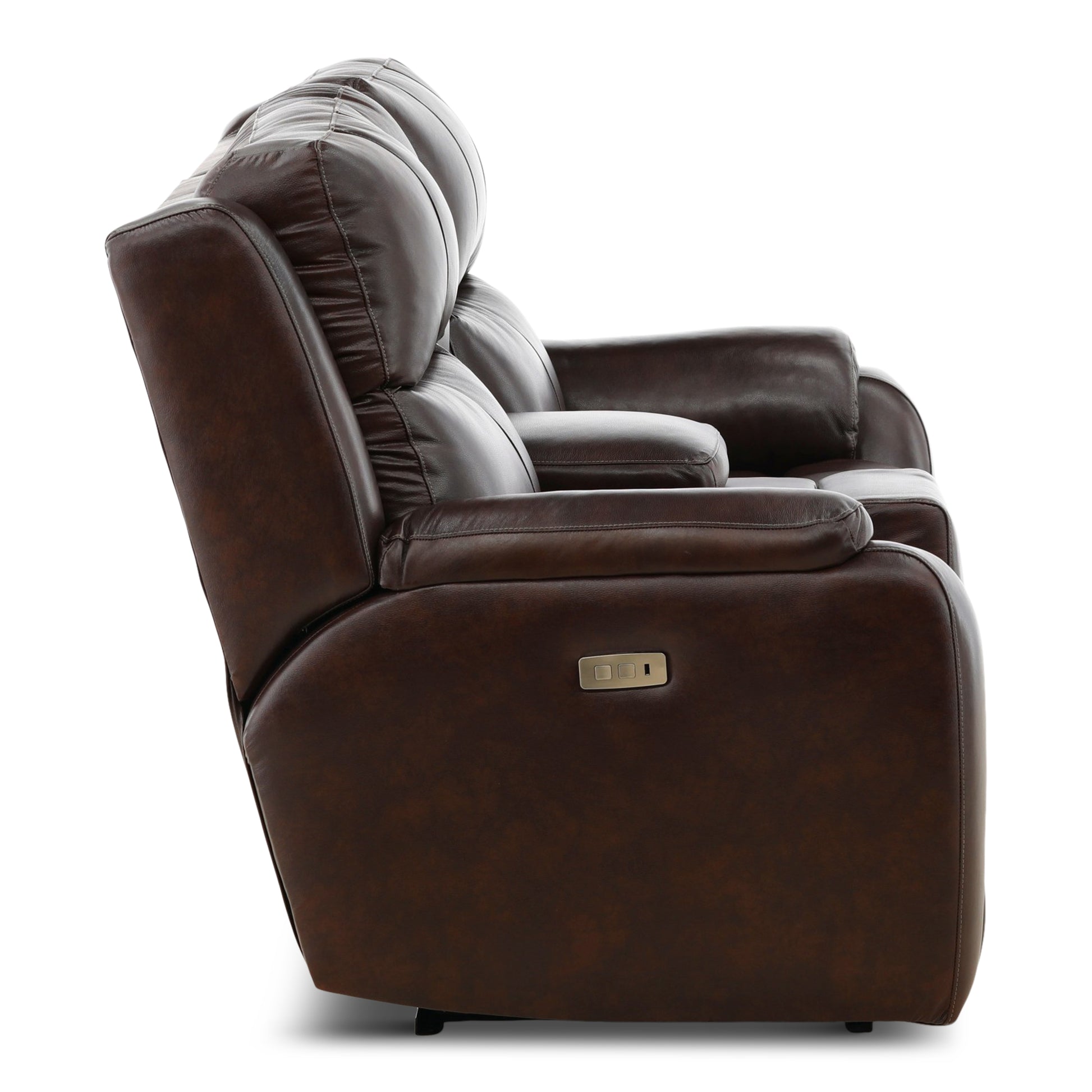 Waylon Leather Power Reclining Console Loveseat