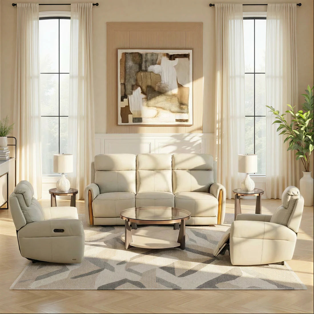 Yates Leather Power Reclining Loveseat