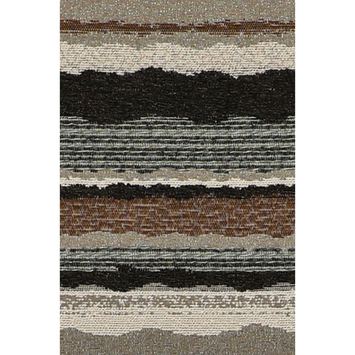 Multicolor striped woven ottoman fabric panel with light and dark bands
