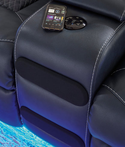 Black armrest with controls recess, phone and remote