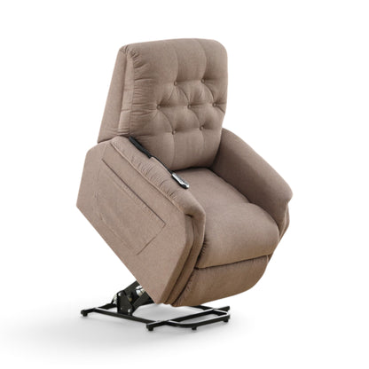 La-Z-Boy Billie power recliner angled upward, showing its padded arms and lift base