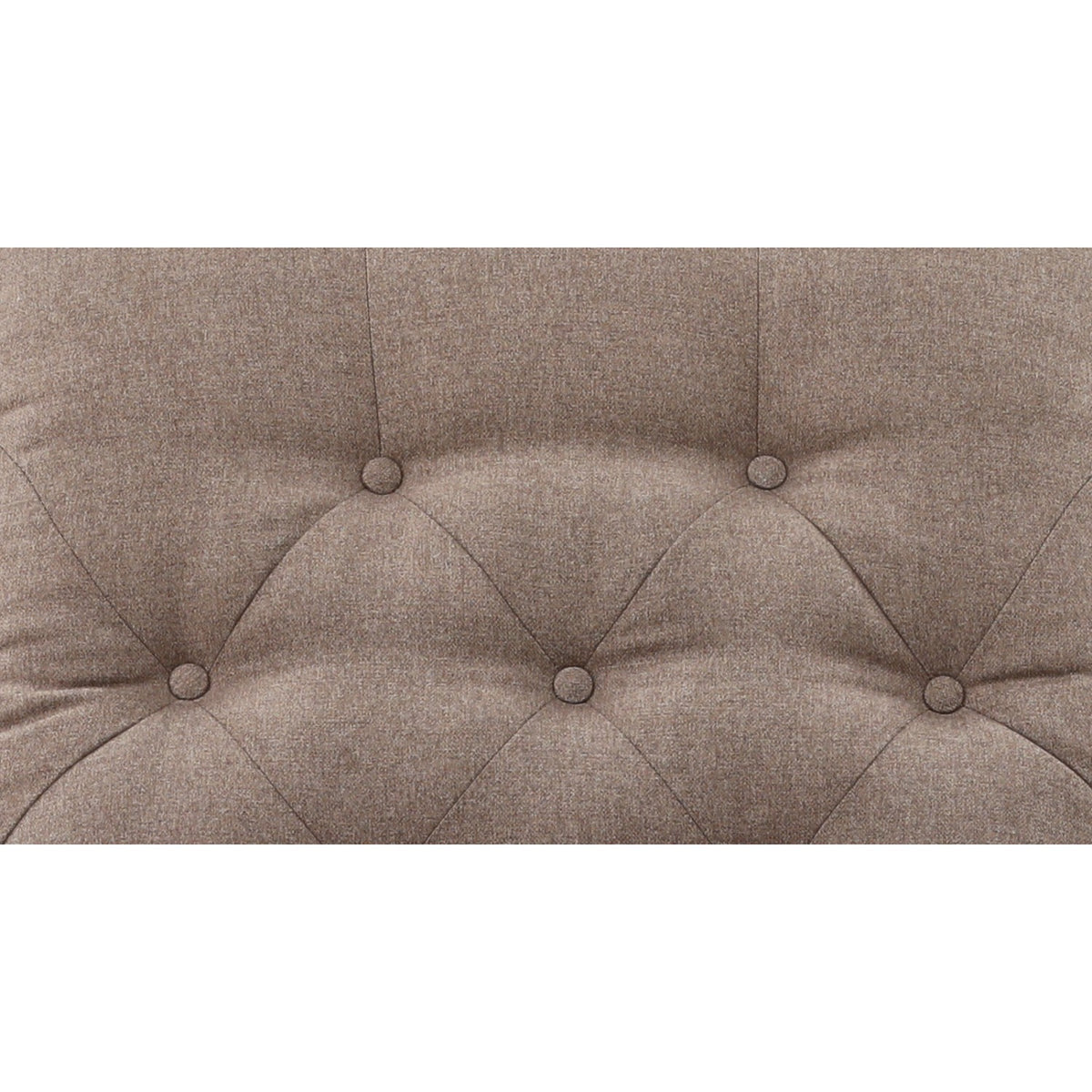Recliner backrest in taupe fabric with diamond button tufting