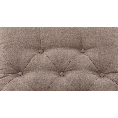 Recliner backrest in taupe fabric with diamond button tufting