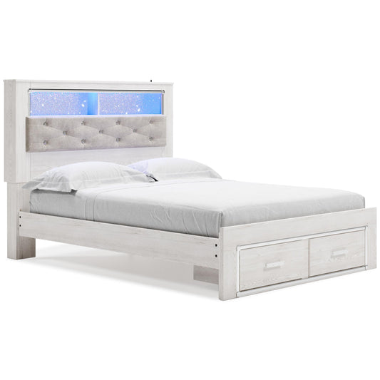 Ashley Altyra King Upholstered Bookcase Bed with Storage