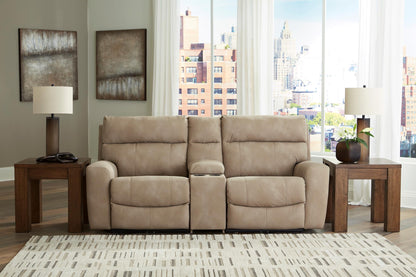 Next-Gen Durapella Power Reclining Console Loveseat