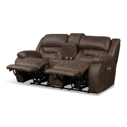 Valor Brown Power Loveseat