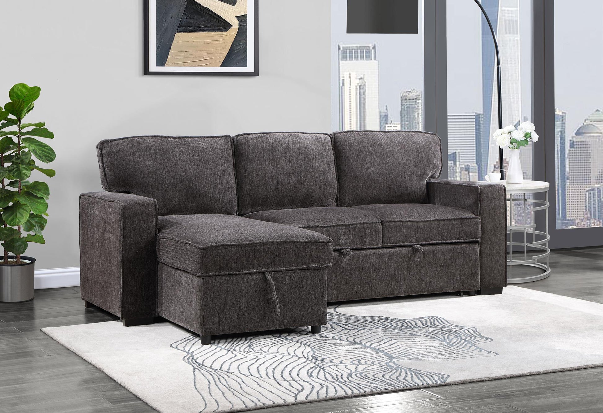 Amir 2-Piece Sectional With Sofa Bed