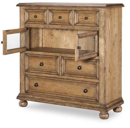 Vintage Market Glass Door Drawer Cabinet