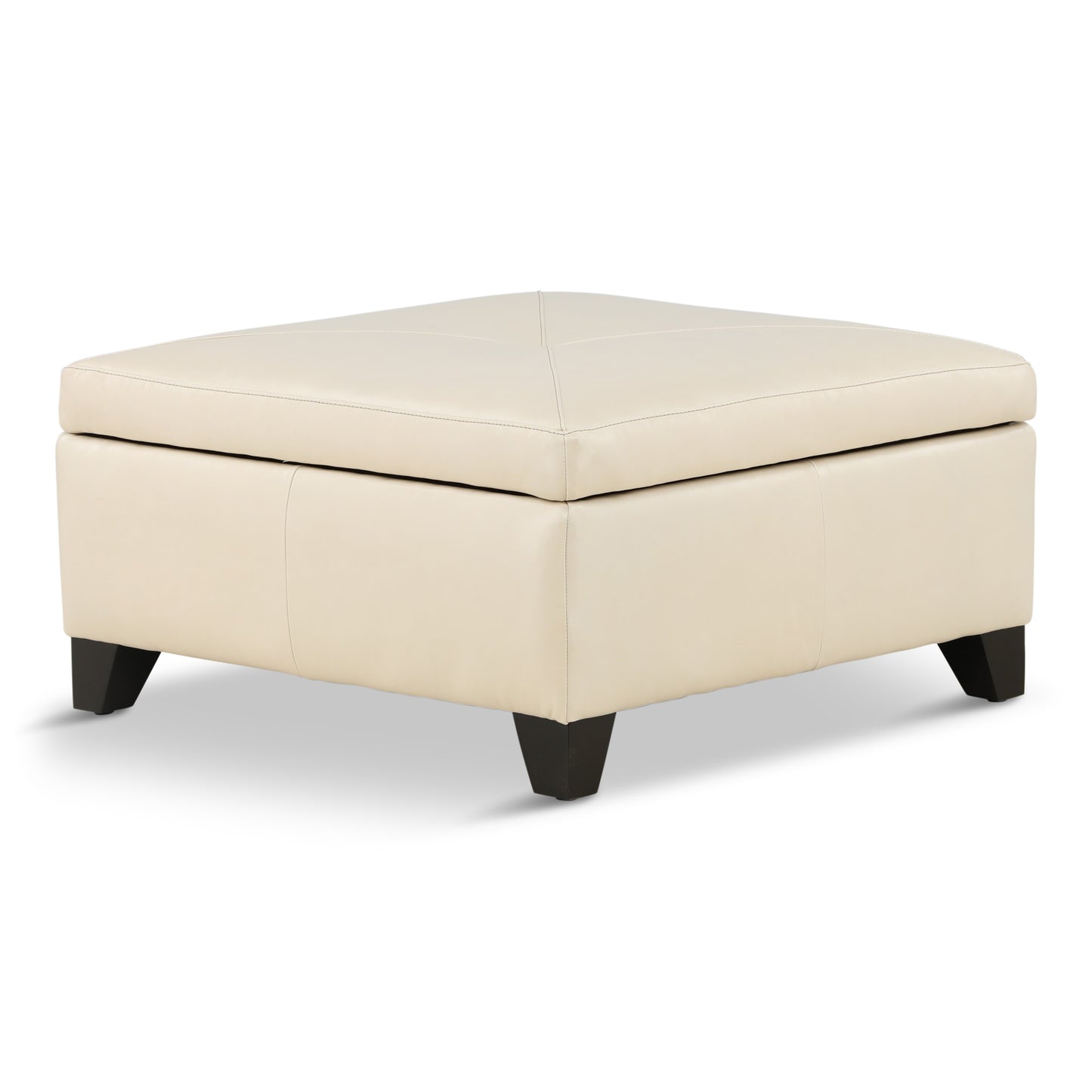 Marseille Leather Storage Ottoman with Throw Pillows