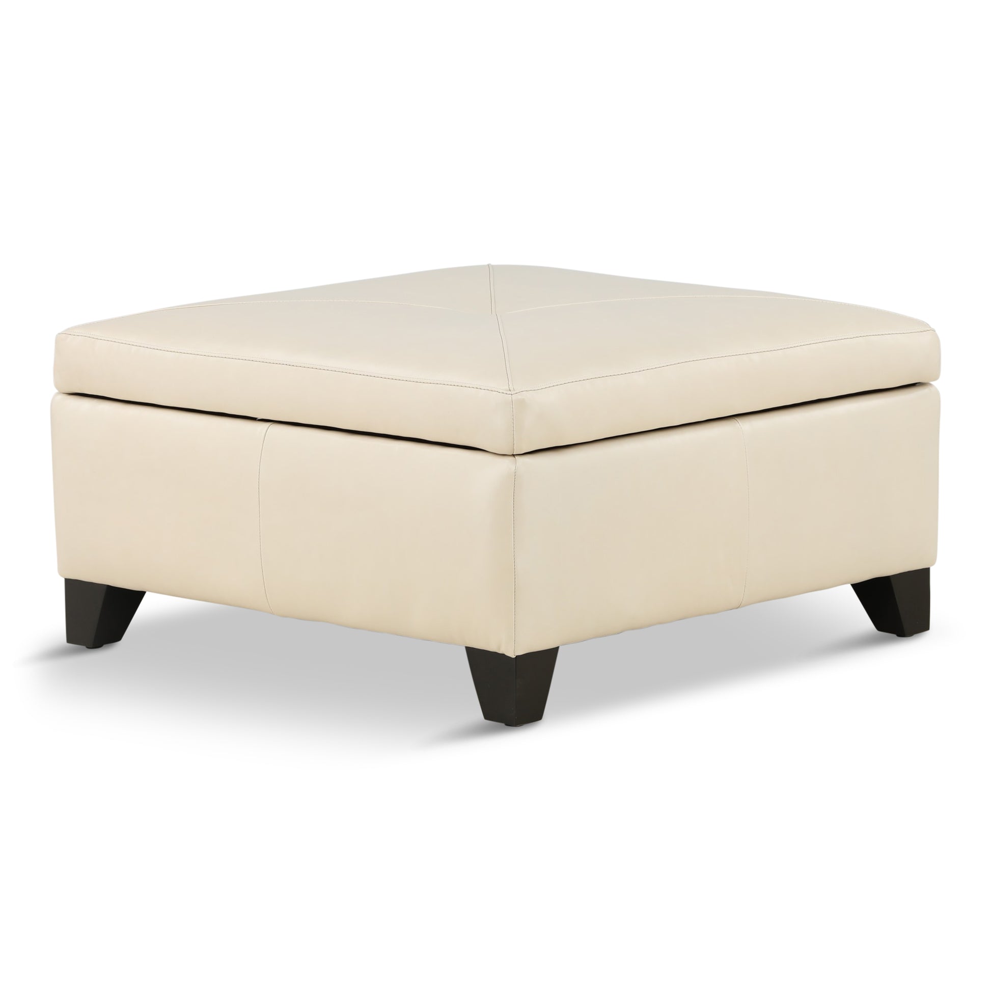Marseille Leather Storage Ottoman with Throw Pillows