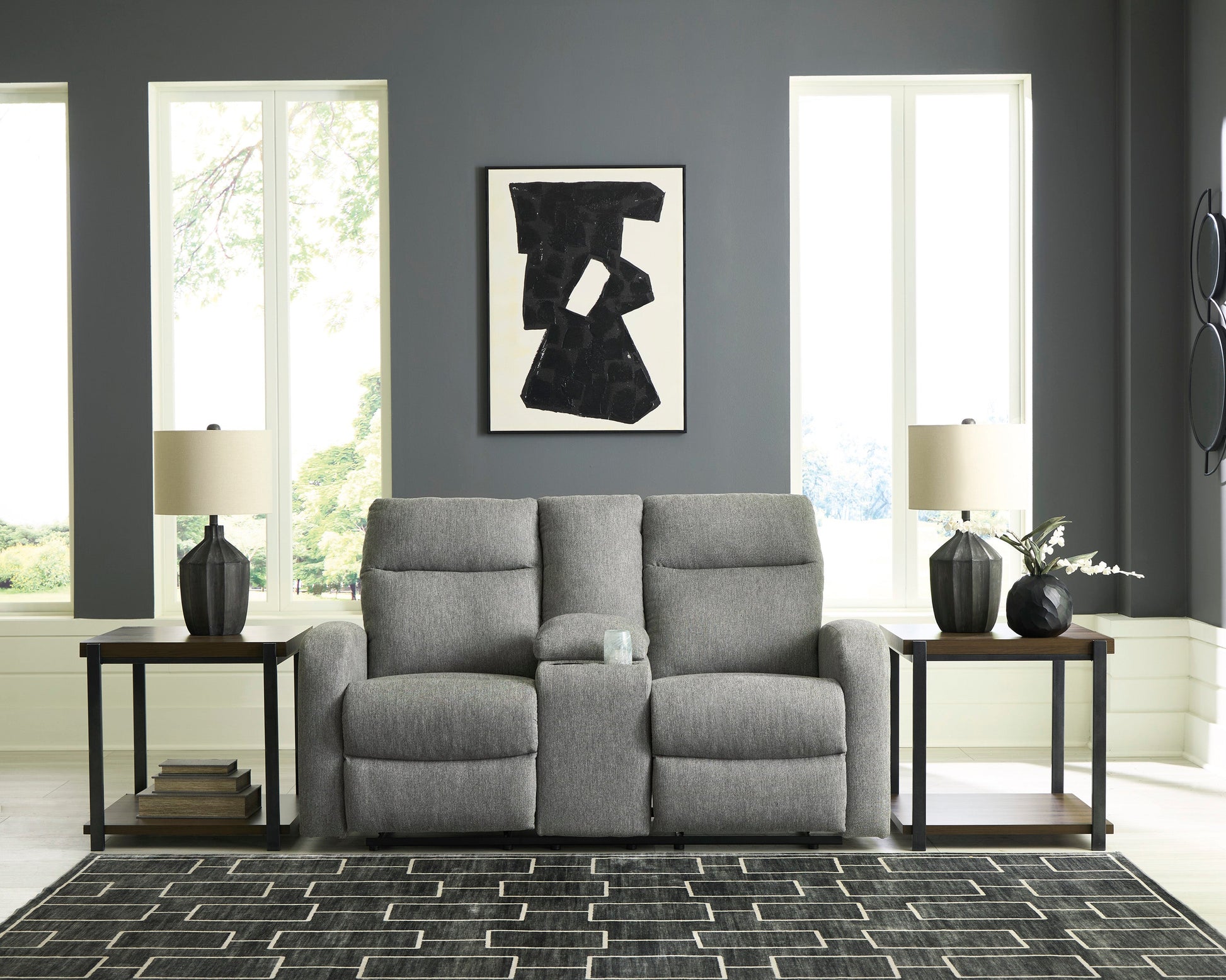 Moreau Place Double Reclining Loveseat with Console