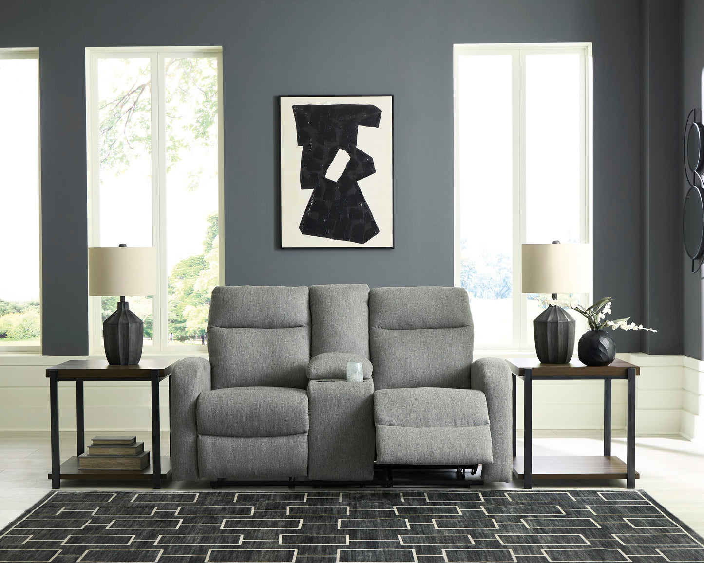Moreau Place Double Reclining Loveseat with Console