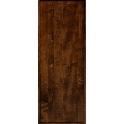 Dresser side panel with dark wood grain finish