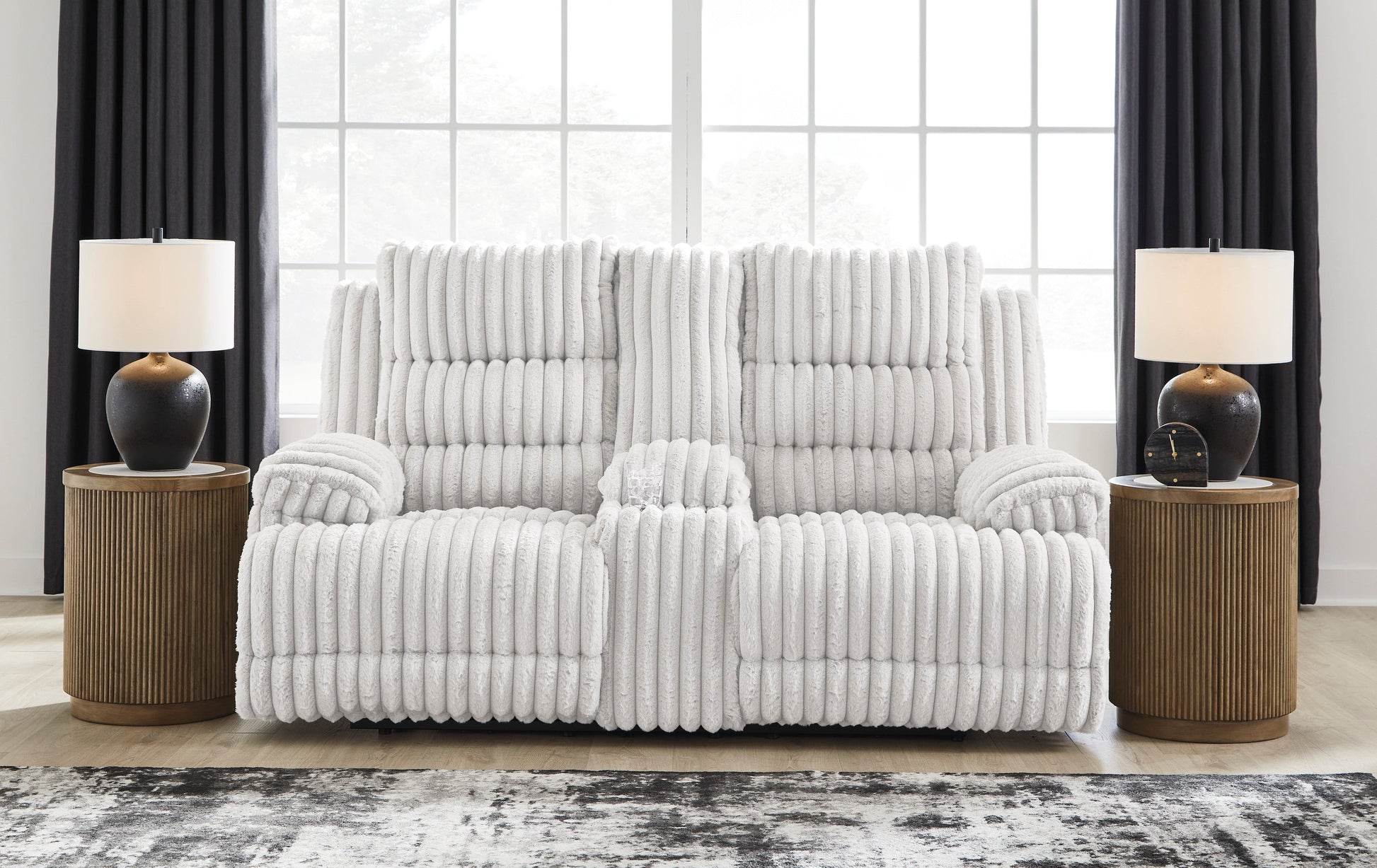 Technique Double Reclining Power Loveseat with Console