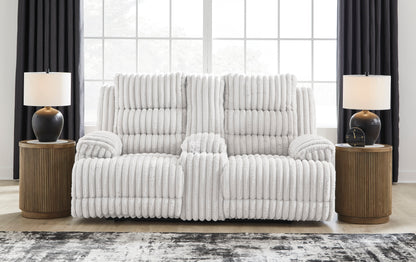Technique Double Reclining Power Loveseat with Console