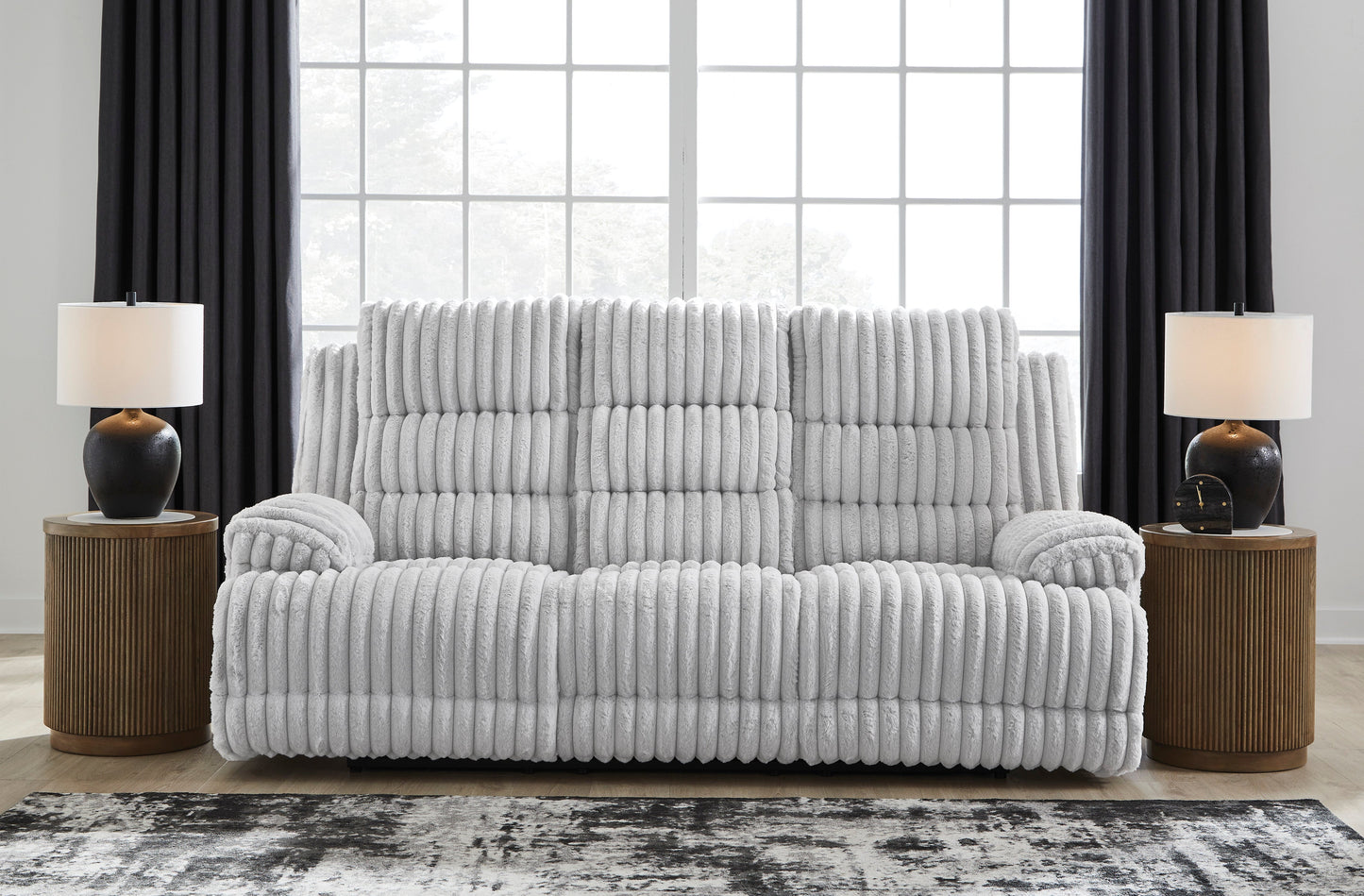 Technique Reclining Power Sofa with Drop Down Table
