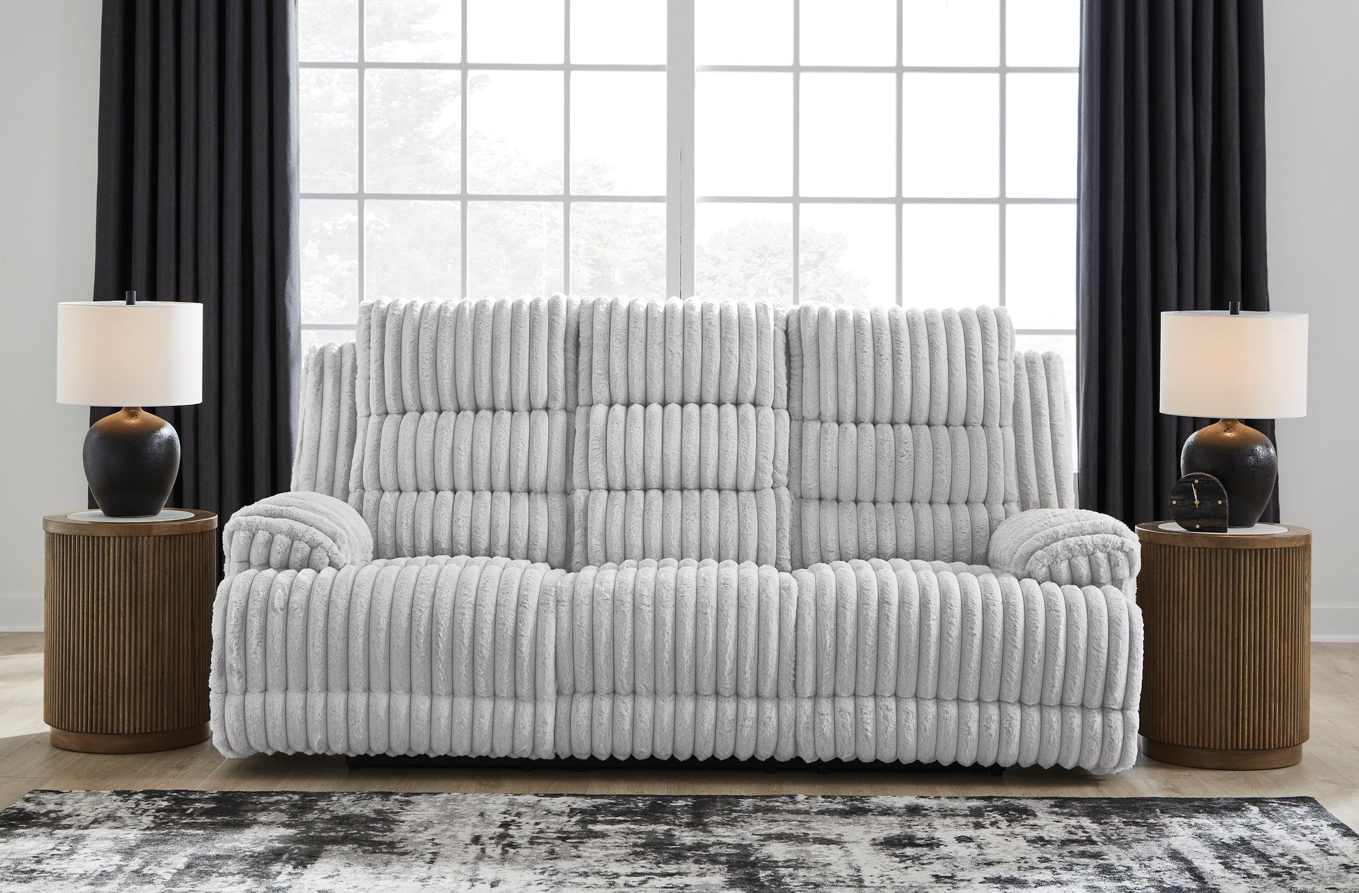 Technique Reclining Power Sofa with Drop Down Table