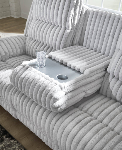 Technique Reclining Power Sofa with Drop Down Table