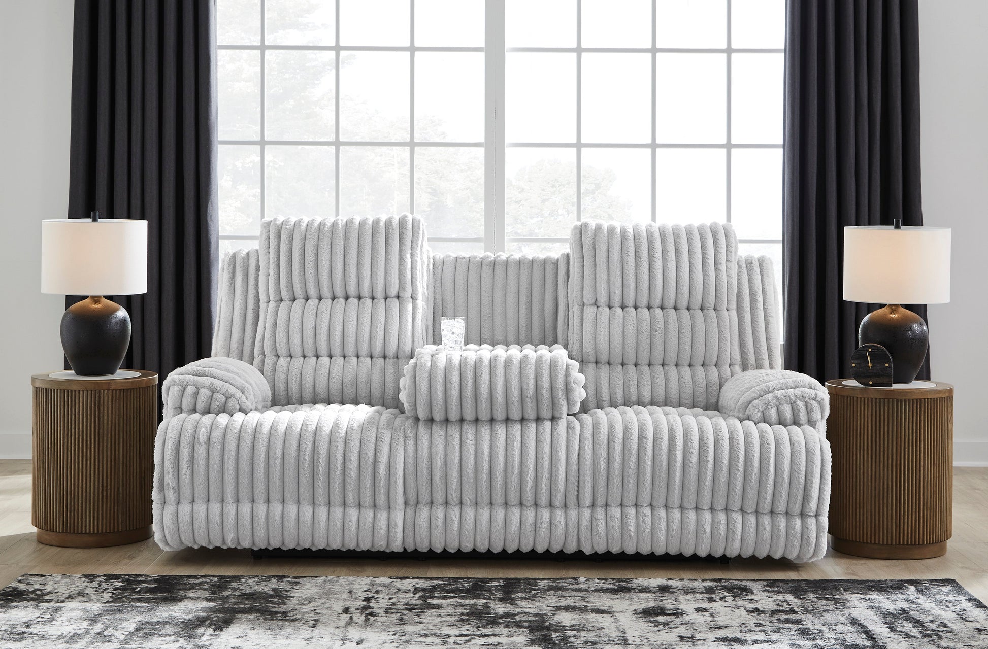 Technique Reclining Power Sofa with Drop Down Table