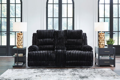 Technique Double Reclining Power Loveseat with Console