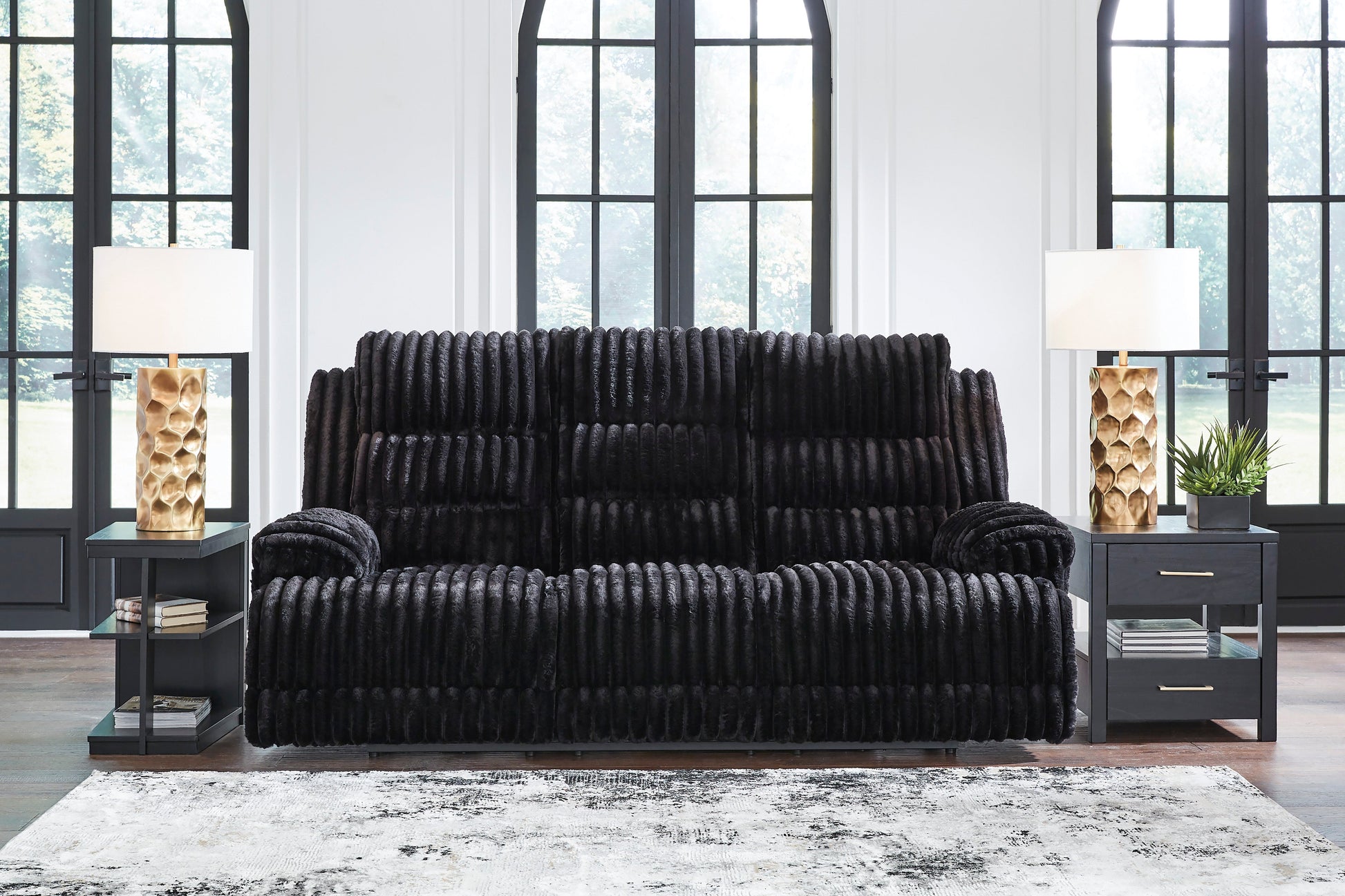 Technique Reclining Power Sofa with Drop Down Table