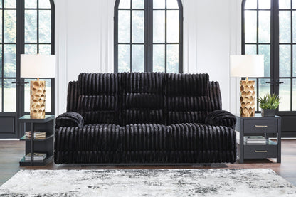 Technique Reclining Power Sofa with Drop Down Table